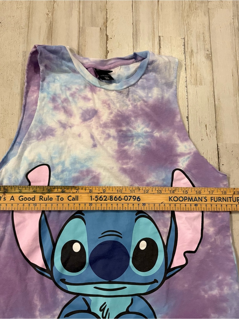 Disney Purple Blue Tie-Dye Stitch Sleeveless Tank - Picture 2 of 6